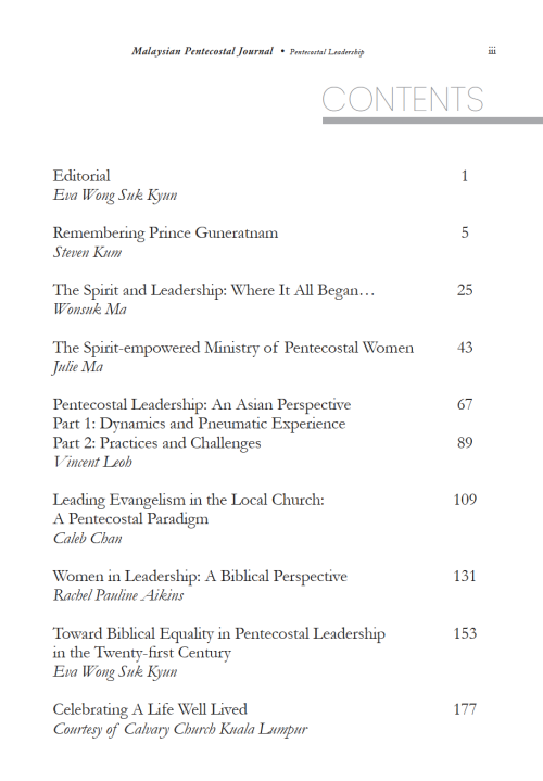 MPJ table of contents